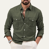 The Brookwater Men’s Retro Solid Button-Up Shirt – view 4