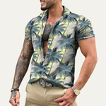 The Silverfield Men’s Lightweight Tropical Coconut Print Hawaiian Beach Shirt – view 4