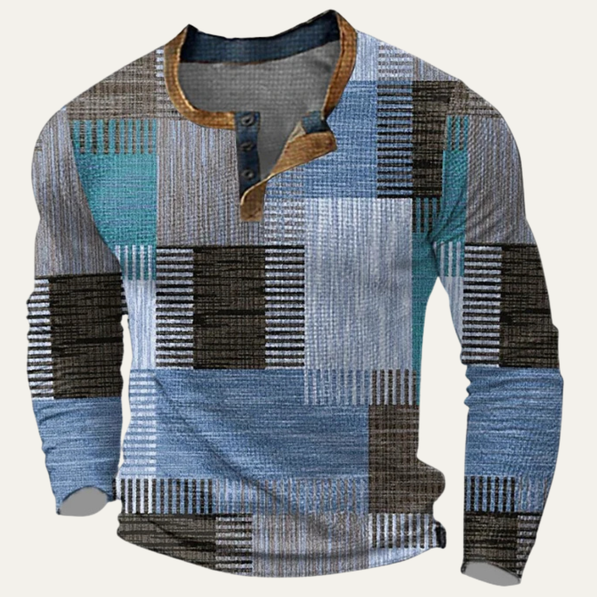 The Bluefield Men’s Textured Patchwork Design Polo Shirt – view 4