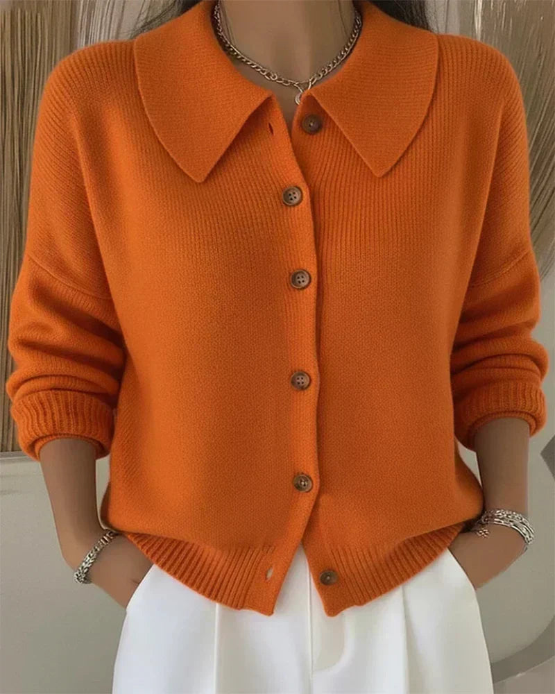 Vespera button collar cardigan, fifth view | Ellie Dublin
