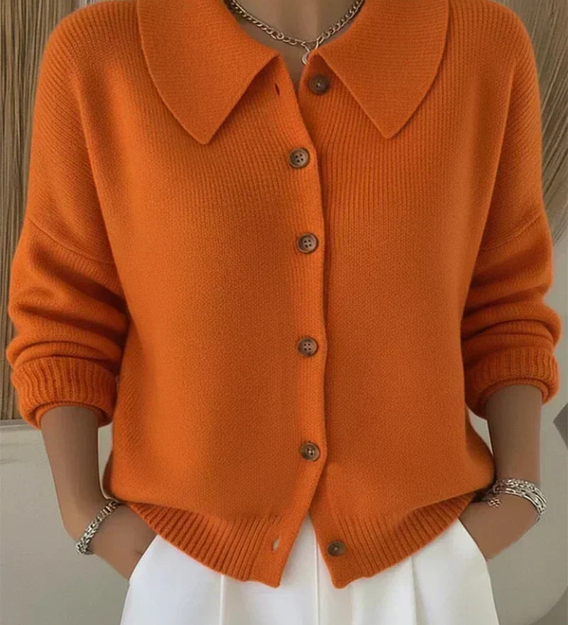 Vespera button collar cardigan, fifth view | Ellie Dublin