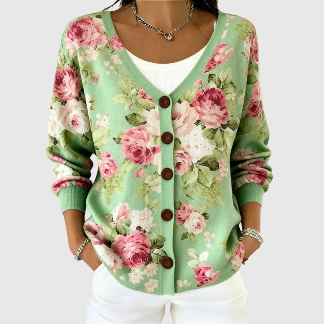 Rhona button-front knit cardigan for women | Ellie Dublin