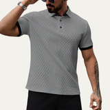 The Glenbrook Hill Men’s Casual Textured Polo Shirt with Contrast Collar – view 4
