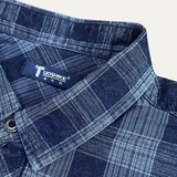 The Foxwood Ridge Men’s Plaid Denim Shirt with Chest Pockets – view 4