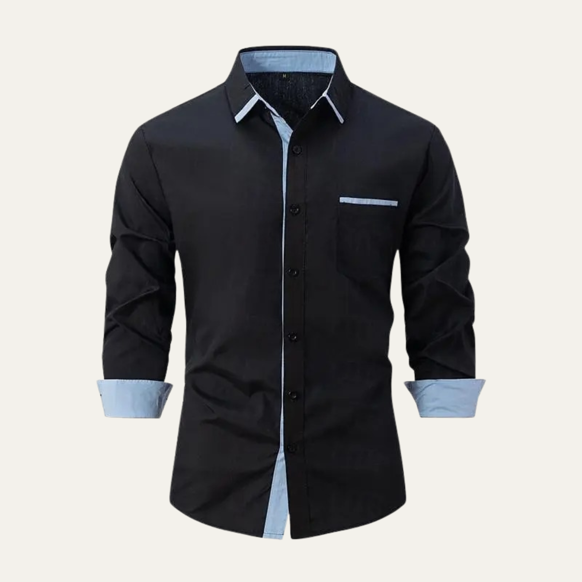 The Vercelli Men’s Casual Contrast Trim Button Up Shirt – view 4
