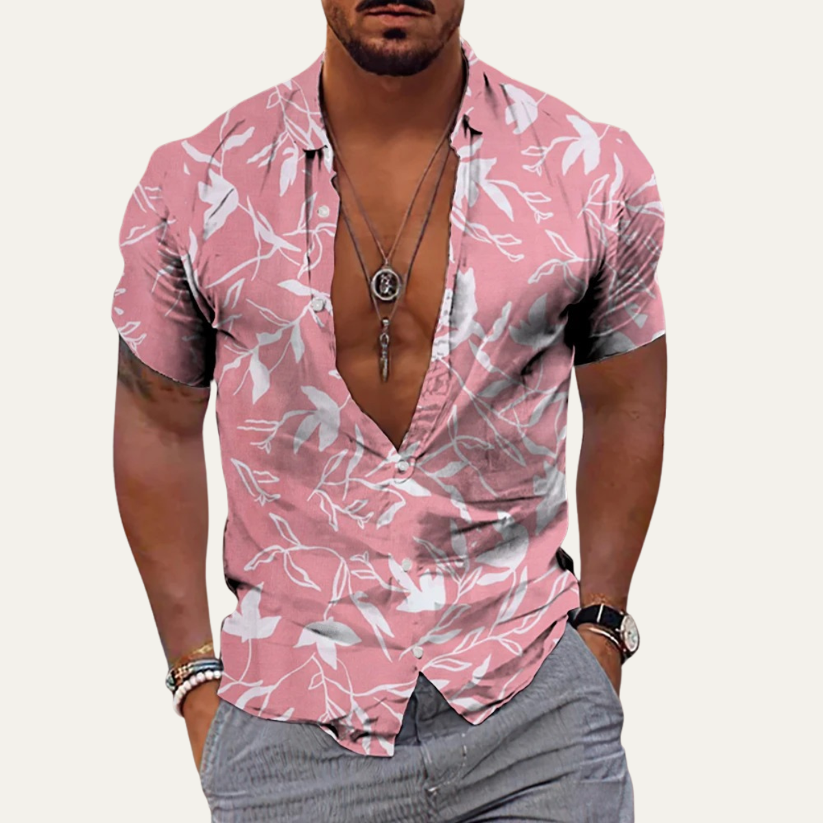 The Ironwood Hill Men’s Soft Tropical Coconut Print Hawaiian Beach Shirt – view 4