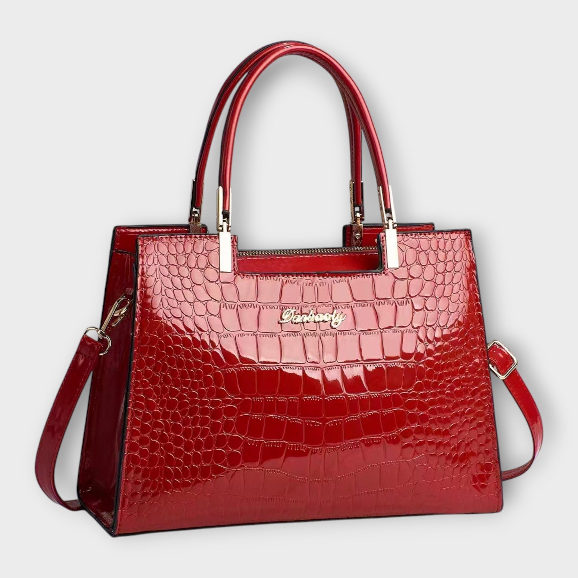 Emilie | Glossy Crocodile Tote – view 6