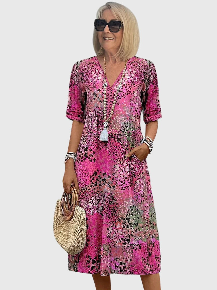 Bella | Elegant Floral Midi Dress – view 4