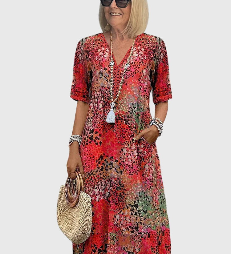 Bella | Elegant Floral Midi Dress – view 2
