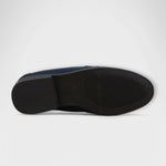 Rosaleen gold chain suede-effect loafers for women | Ellie Dublin