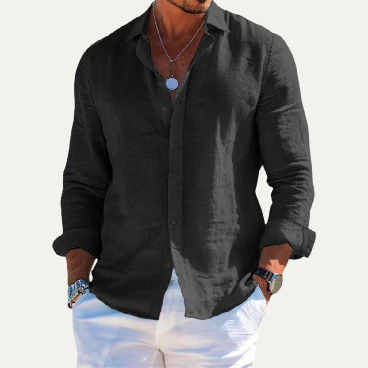 The Silverpark Ridge Men’s Casual Lapel Shirt – view 4
