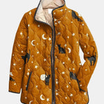 Dympna cats and stars quilted jacket for women | Ellie Dublin