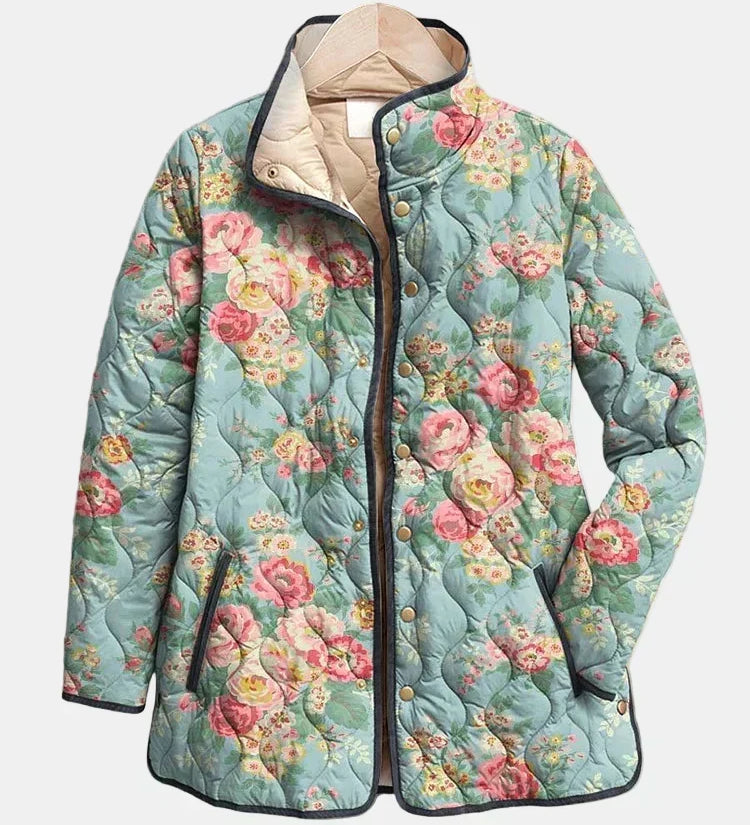 Oonagh celadon rose quilted jacket for women | Ellie Dublin