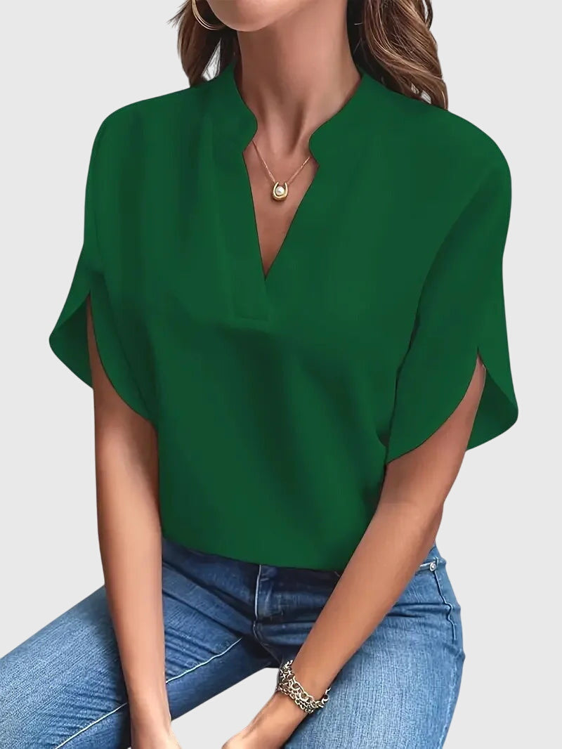 Isabelle | Luxuriously Soft V-Neck Top – view 4
