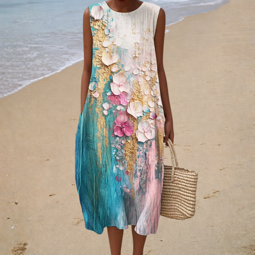 Floriane - Comfortable Sleeveless Summer Dress – view 2