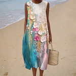 Floriane - Comfortable Sleeveless Summer Dress – view 2