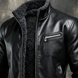 Nikola | Premium Black Jacket with Cozy Sherpa Lining – view 2
