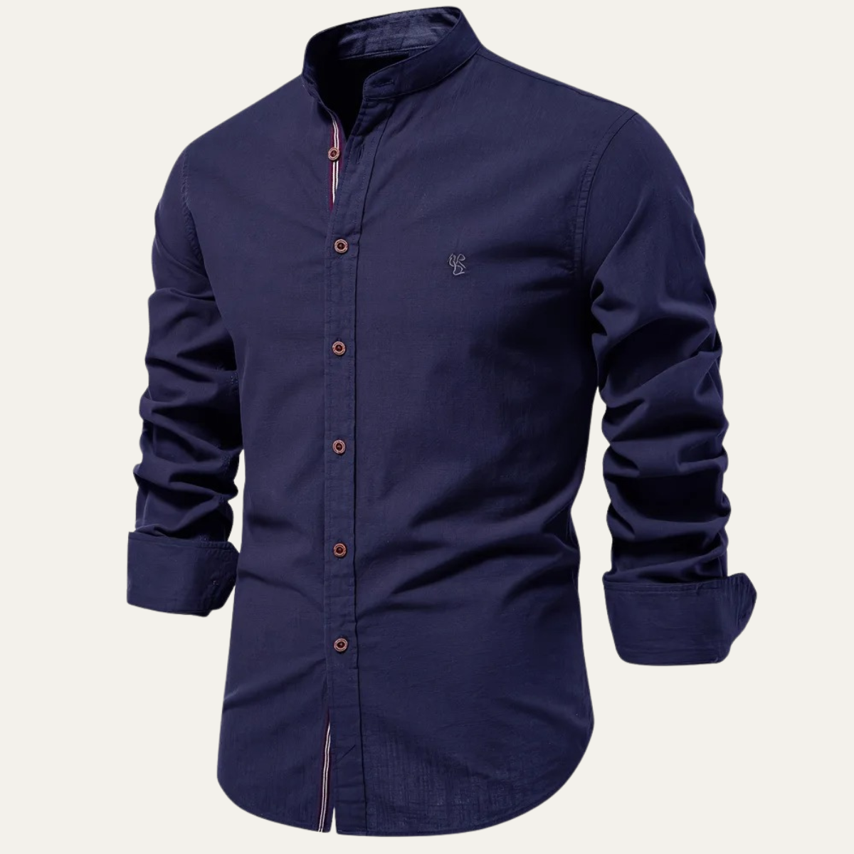 The Biella Men’s Mandarin Collar Smart Casual Button Shirt – view 5