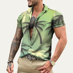 The Silverfield Men’s Lightweight Tropical Coconut Print Hawaiian Beach Shirt – view 5