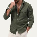 The Brookwater Men’s Retro Solid Button-Up Shirt – view 5