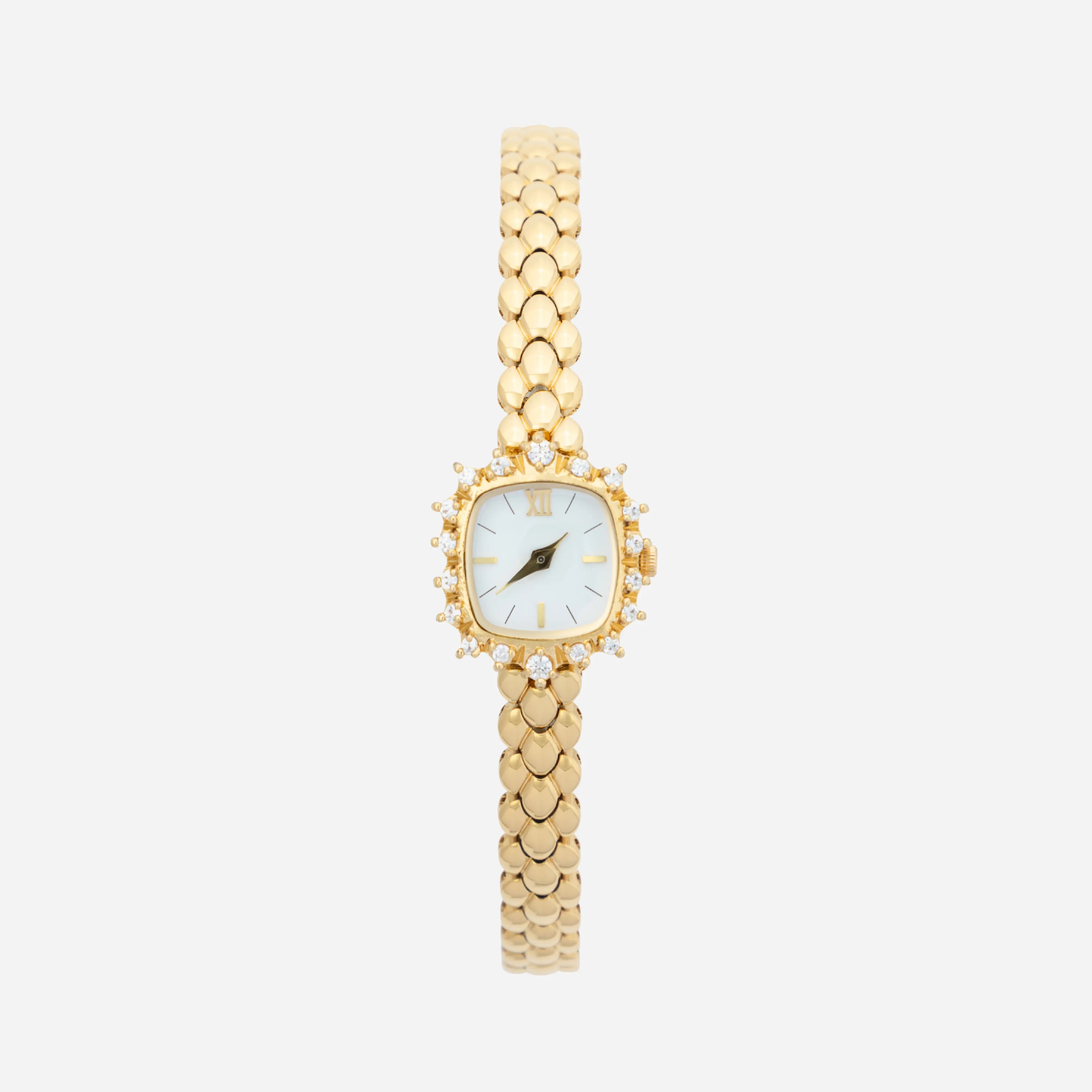 Lana® - Crystal-Accented Gold Watch with Woven Bracelet