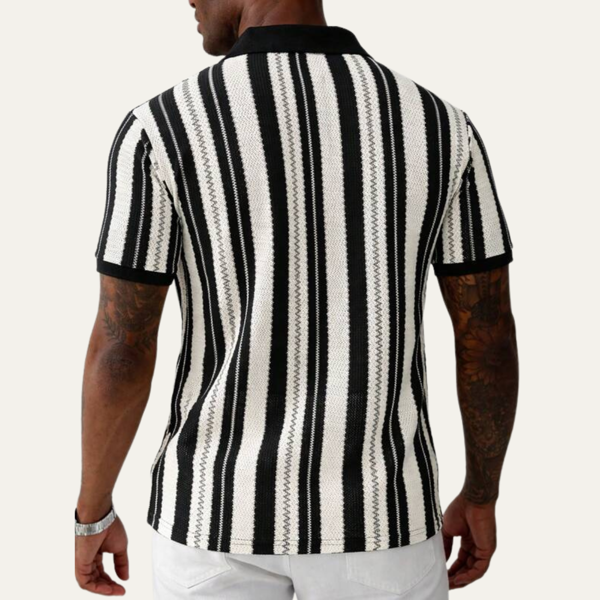 The Hillbrook Men’s Striped Knit Polo Shirt – view 5
