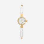Lara® - Elegant Gold Watch with Double Pearl Bracelet