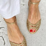 Isadora | Woven Gold Sandals – view 2