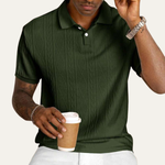 The Willowstone Ridge Men’s Textured Button-Up Trendy Polo Shirt – view 5