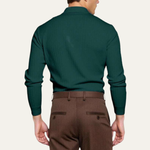 The Oakpark Men’s Trendy Long Sleeve Ribbed Knit Polo Shirt – view 5