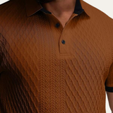The Crestview Ridge Men’s Summer Textured Polo Shirt with Contrast Collar – view 5