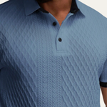 The Brookside Park Men’s Classic Textured Polo Shirt with Contrast Collar – view 5