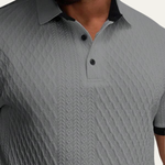 The Glenbrook Hill Men’s Casual Textured Polo Shirt with Contrast Collar – view 5