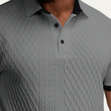 The Glenbrook Hill Men’s Casual Textured Polo Shirt with Contrast Collar – view 5