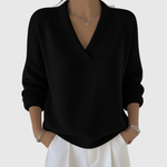 Faye | Relaxed Fit Soft V-Neck Sweater – view 2