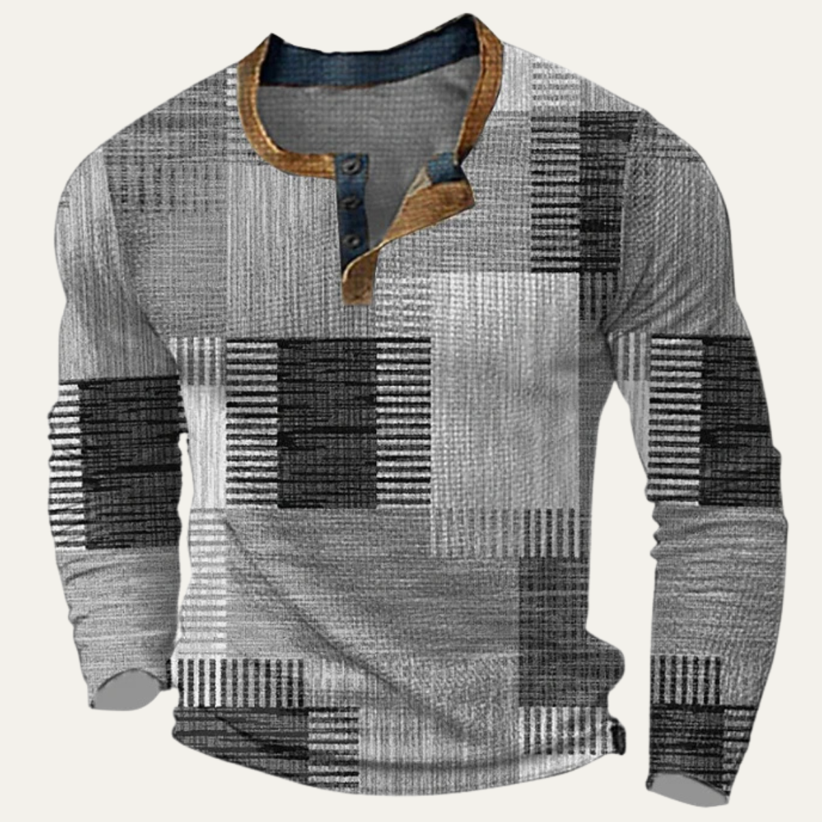 The Bluefield Men’s Textured Patchwork Design Polo Shirt – view 5