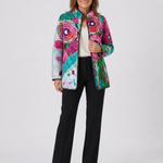 Geraldine watercolour floral quilted jacket for women | Ellie Dublin