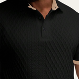 The Cedarcrest Park Men’s Elegant Textured Polo Shirt with Contrast Collar – view 5