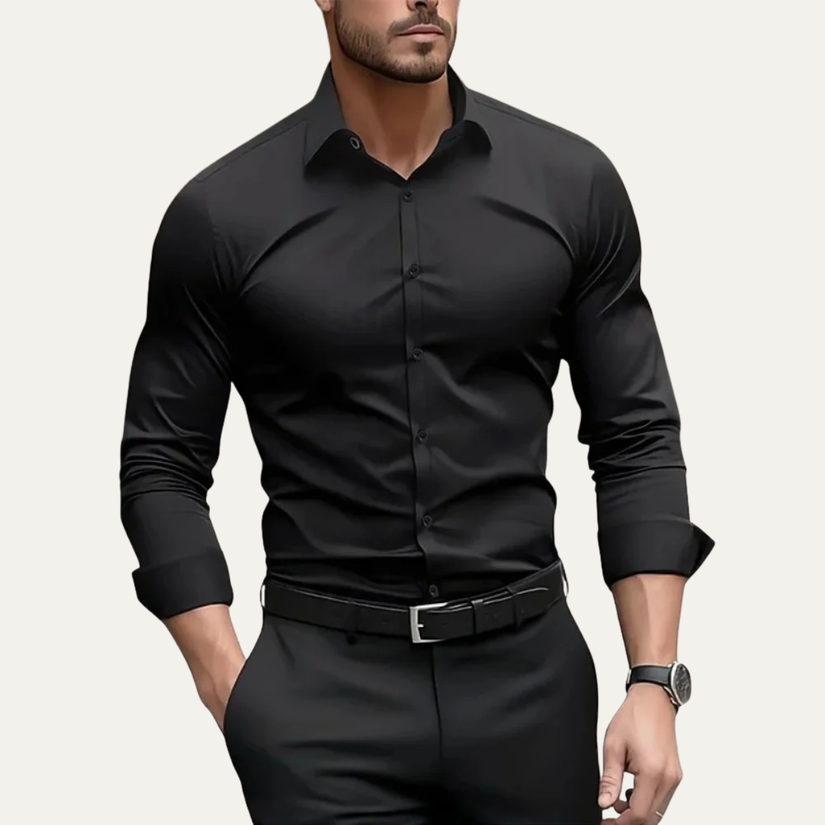 The Pantelleria Men's Elegant Solid Colour Business Shirt – view 5