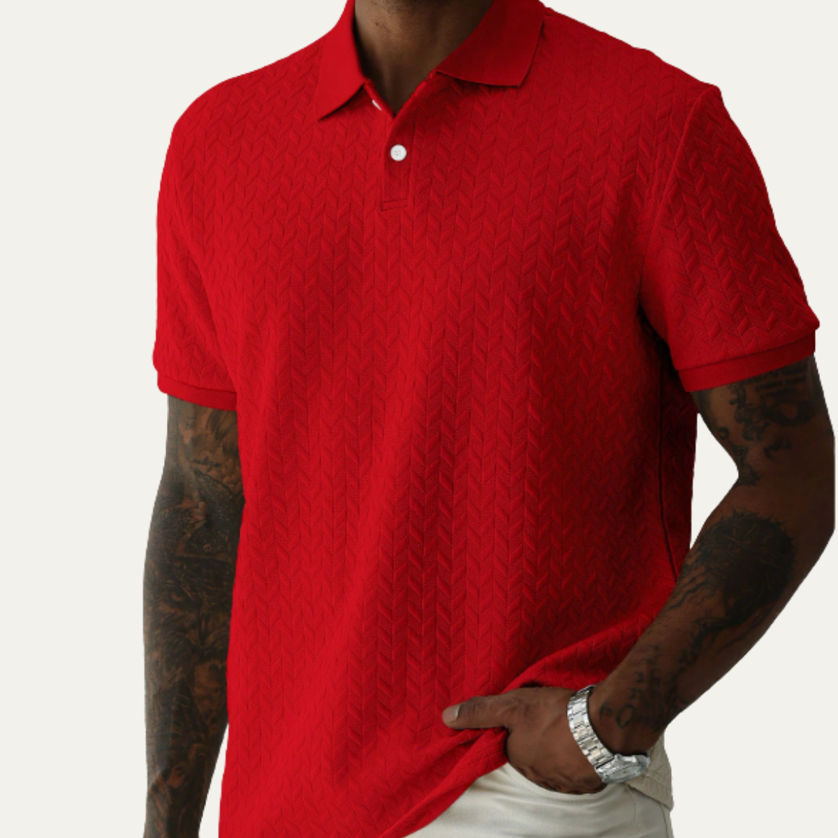 The Oakridge Hill Men’s Classic Textured Summer Polo Shirt – view 5