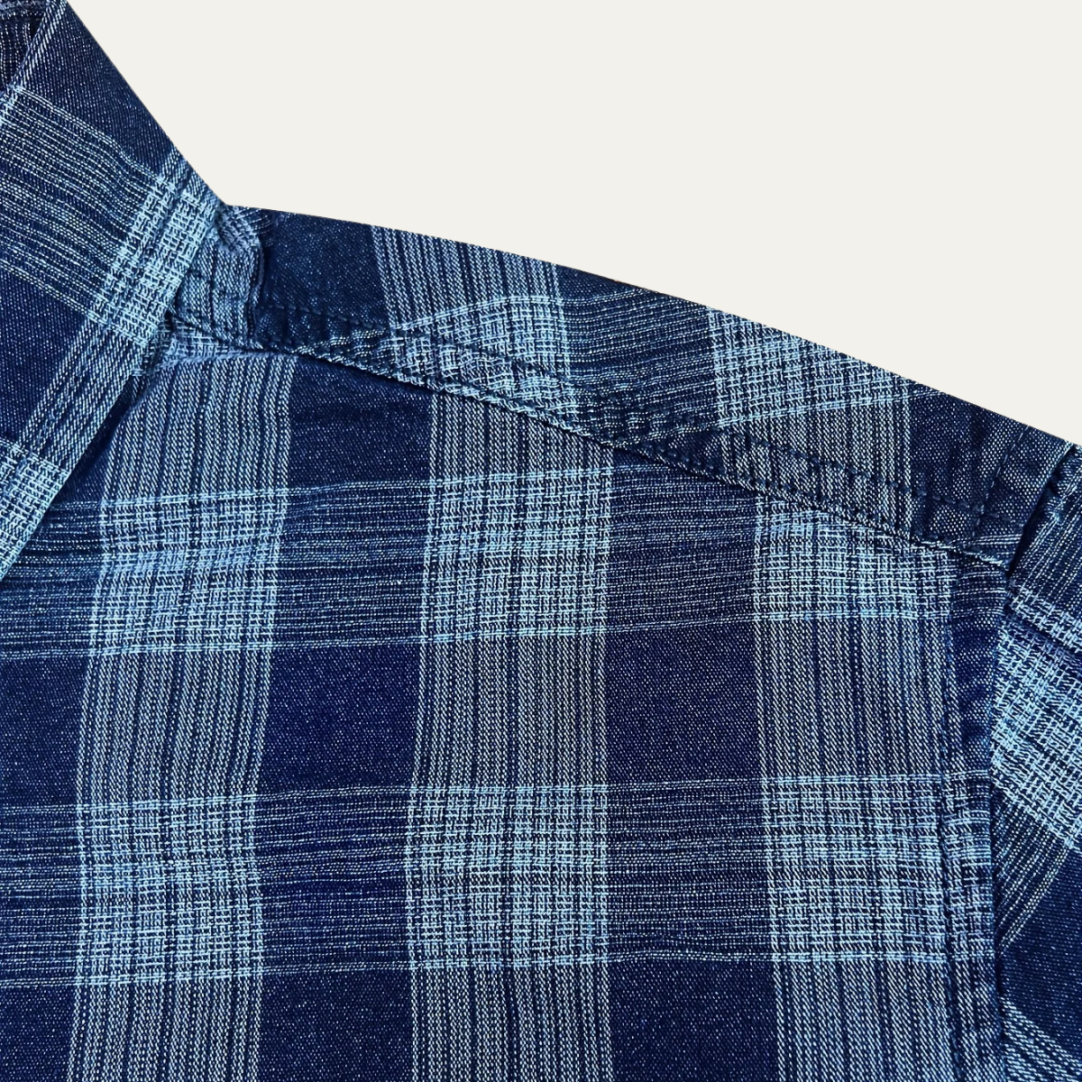 The Foxwood Ridge Men’s Plaid Denim Shirt with Chest Pockets – view 5