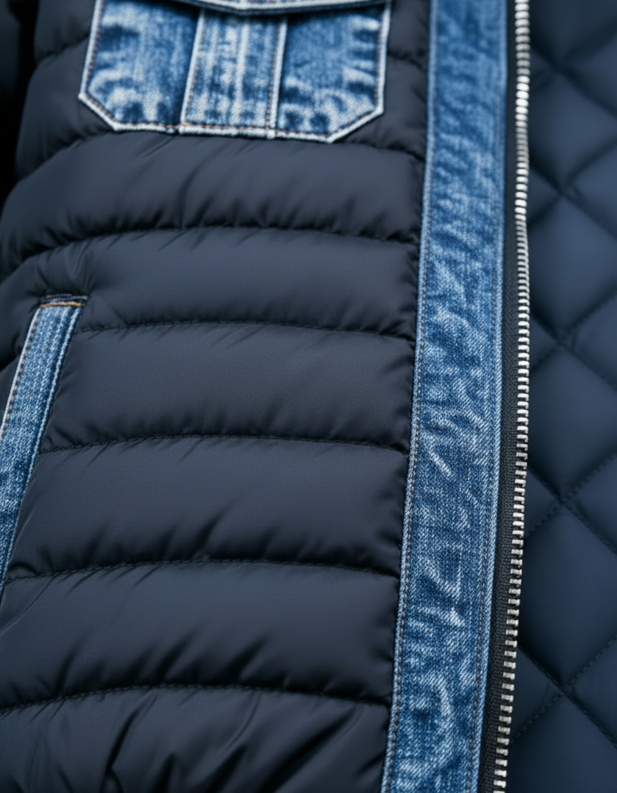 Luka | Padded Hybrid Denim Jacket – view 2