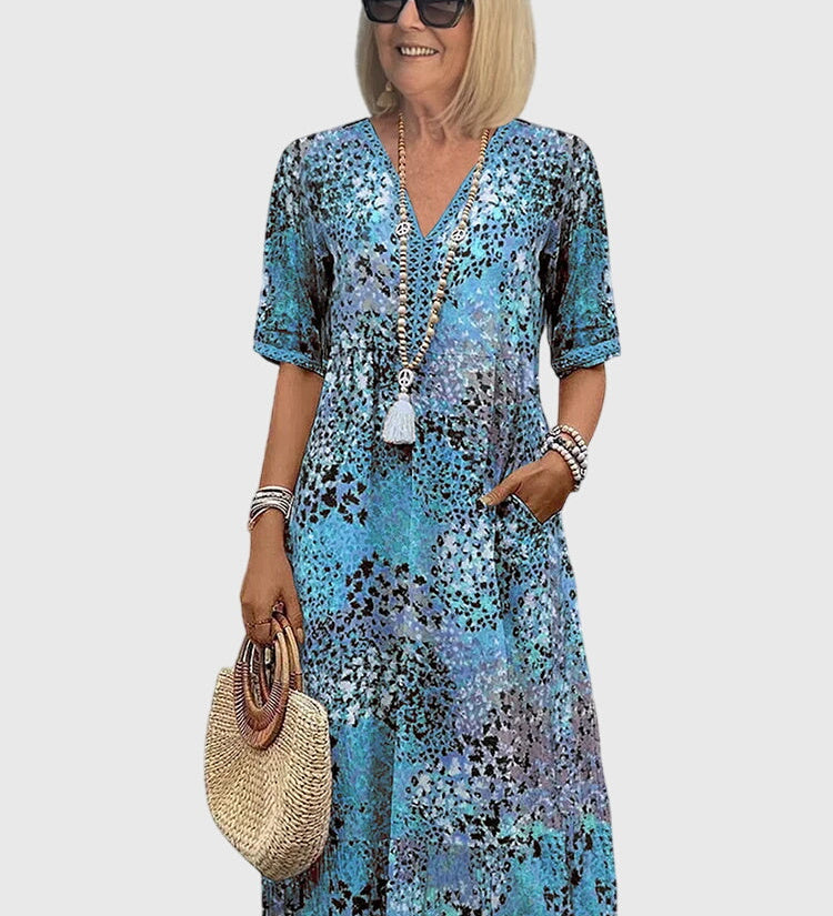 Bella | Elegant Floral Midi Dress – view 3