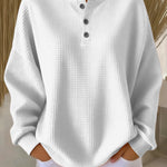 Mirabel waffle henley sweatshirt, second colourway | Ellie Dublin