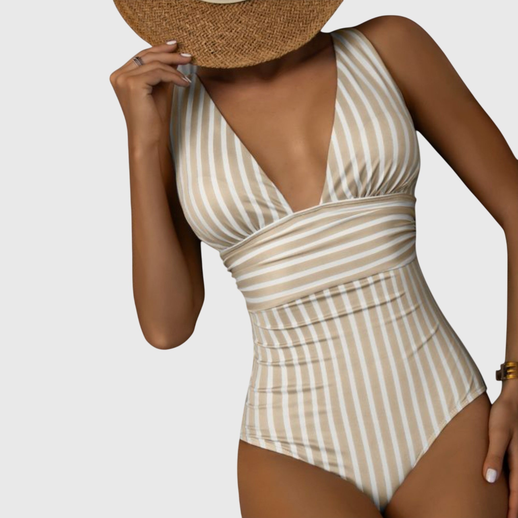 Sidonie | Supportive Striped One-Piece Swimsuit – view 2