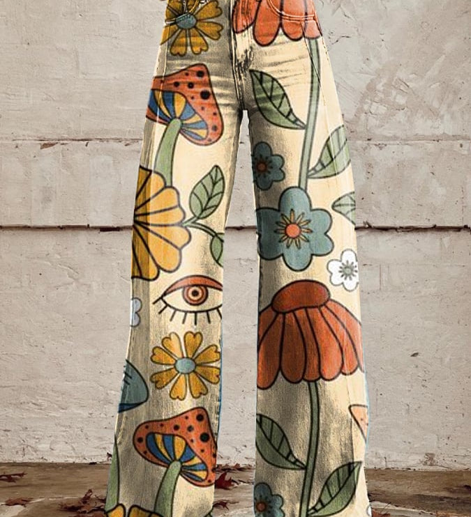 Solène | Gentle Wild Print Trousers