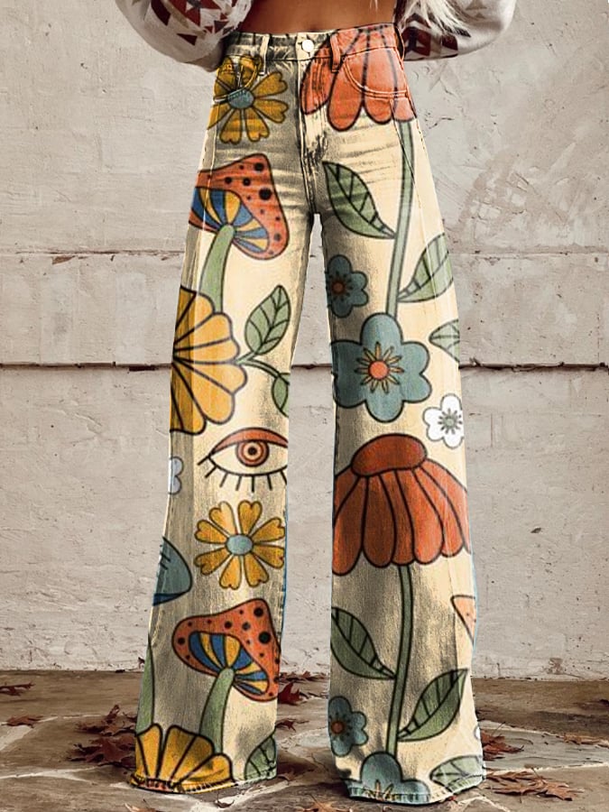 Solène | Gentle Wild Print Trousers