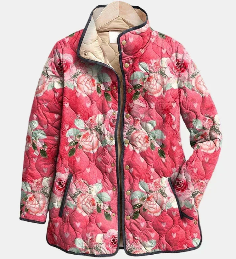 Bernadette powder rose quilted jacket for women | Ellie Dublin