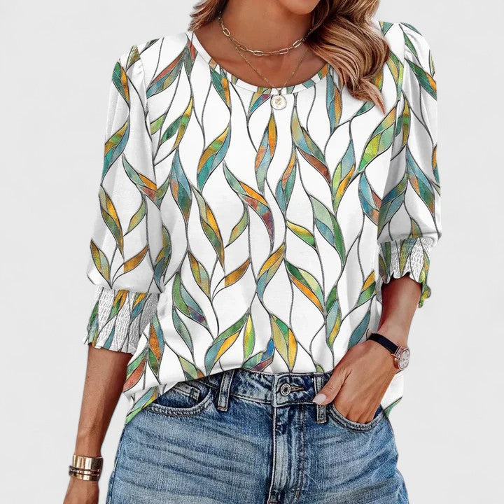 Nina | Clara Chic Smocked Blouse – view 6