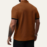 The Crestview Ridge Men’s Summer Textured Polo Shirt with Contrast Collar – view 6